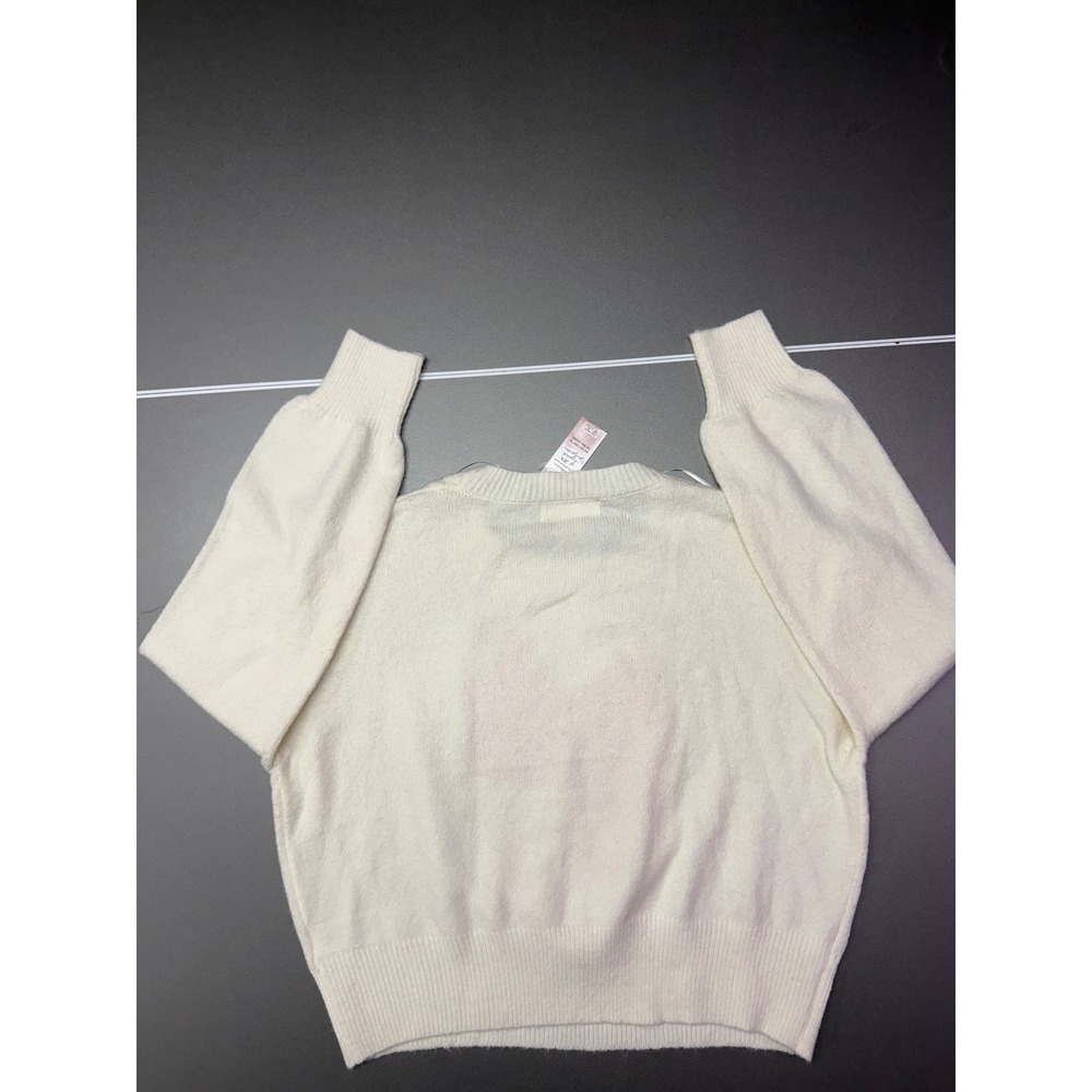 Jessica Simpson Women Pink Bow coquette girl Sweater Ivory Cream Small NWT - Picture 8 of 8